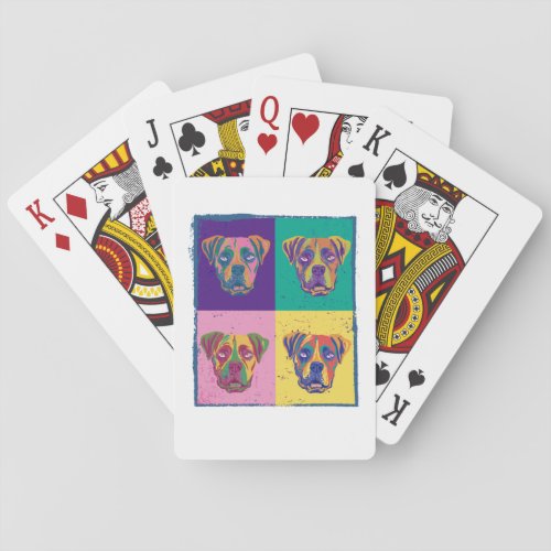 COLORFUL BOXER DOGS POKER CARDS