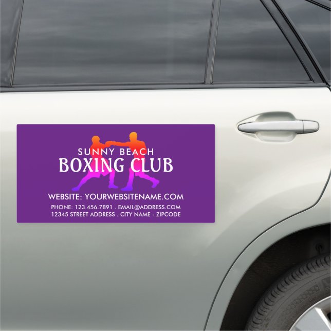 Colorful Boxing Match, Boxer, Boxing Trainer Car Magnet (In Situ)