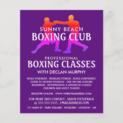 Colorful Boxing Match Boxing Class Advert Flyer