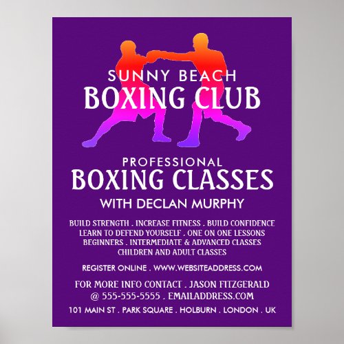 Colorful Boxing Match Boxing Class Advert Poster