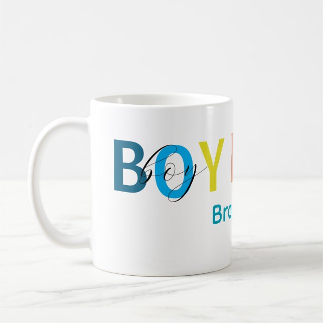 Colorful Boy Mama Scripted Coffee Mug  (Left)