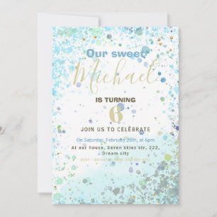 Colorful boy's birthday party invitation