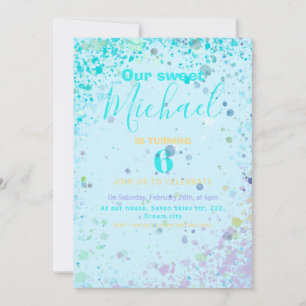 Colorful boy's birthday party invitation