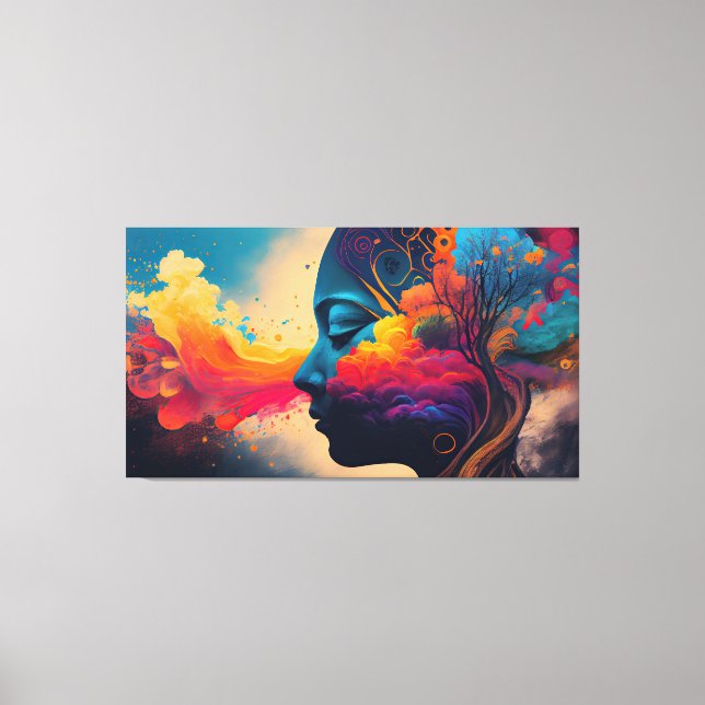 Colorful brain canvas print (Front)
