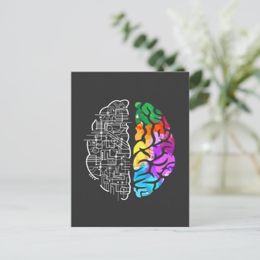 Colorful Brain Engineering Science Postcard | Zazzle