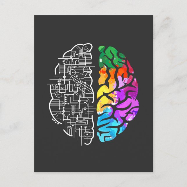 Colorful Brain Engineering Science Postcard (Front)