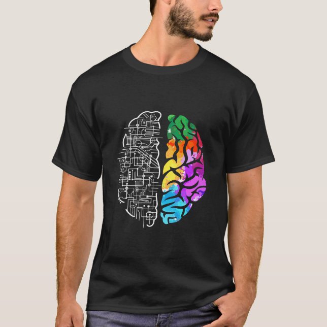 Colorful Brain Engineering Science T-Shirt (Front)