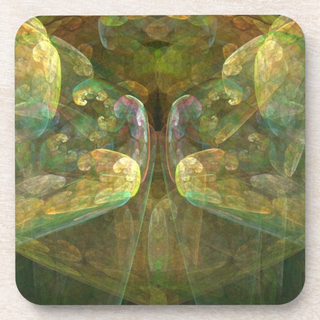 Colorful Brain Matter Abstract Beverage Coaster (Front)