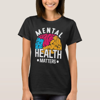 Colorful Brain Mental Health Awareness T-Shirt