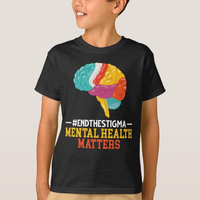 Colorful Brain Mental Health T-Shirt (Front)