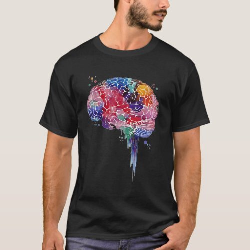 Colorful Brain Science And Ar Love Science Ar T_Shirt