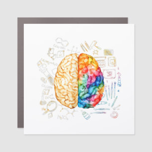 Colorful Brain — Science And Art — Neuroscience Ne Car Magnet