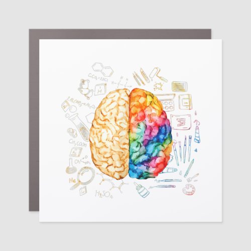Colorful Brain  Science And Art  Neuroscience Ne Car Magnet
