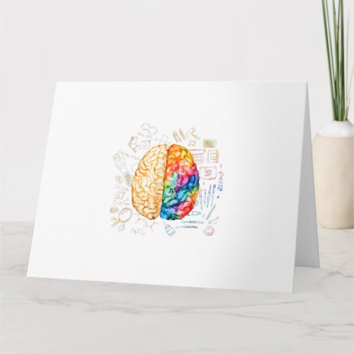 Colorful Brain _ Science And Art _ Neuroscience Ne Card
