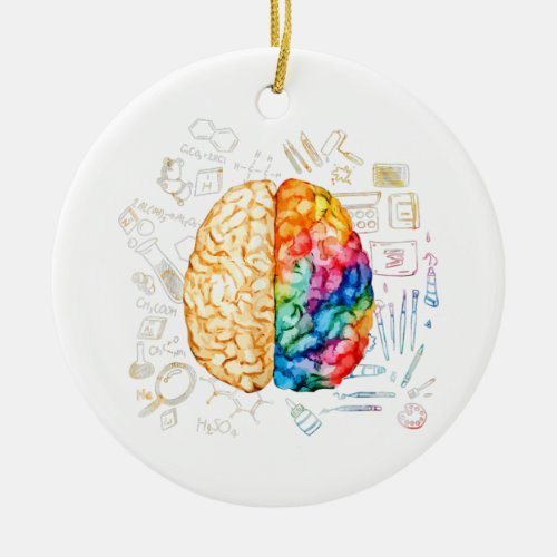 Colorful Brain _ Science And Art _ Neuroscience Ne Ceramic Ornament