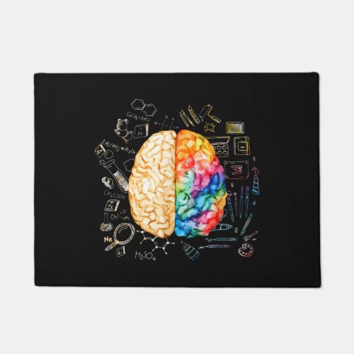 Colorful Brain _ Science And Art _ Neuroscience Ne Doormat