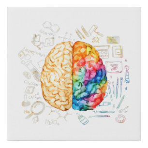 Colorful Brain — Science And Art — Neuroscience Ne Faux Canvas Print