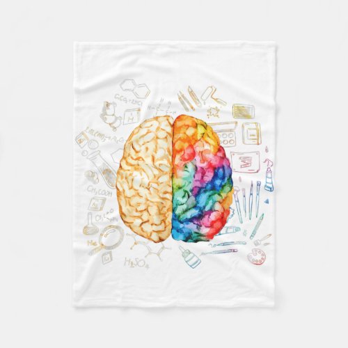 Colorful Brain _ Science And Art _ Neuroscience Ne Fleece Blanket
