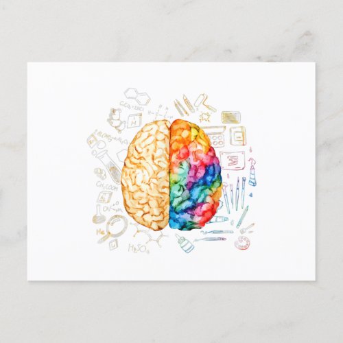 Colorful Brain _ Science And Art _ Neuroscience Ne Holiday Postcard