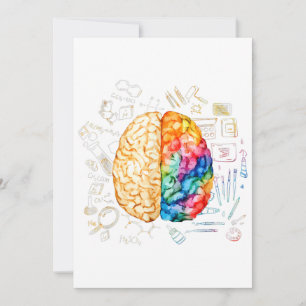 Colorful Brain - Science And Art - Neuroscience Ne Invitation