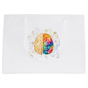 Colorful Brain - Science And Art - Neuroscience Ne Large Gift Bag