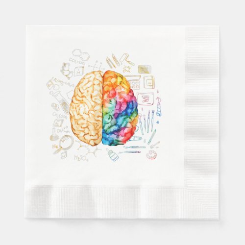 Colorful Brain _ Science And Art _ Neuroscience Ne Napkins
