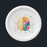 Colorful Brain — Science And Art — Neuroscience Ne Paper Plates<br><div class="desc">Colorful Brain — Science And Art — Neuroscience Neurologist</div>