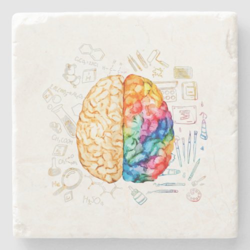 Colorful Brain _ Science And Art _ Neuroscience Ne Stone Coaster
