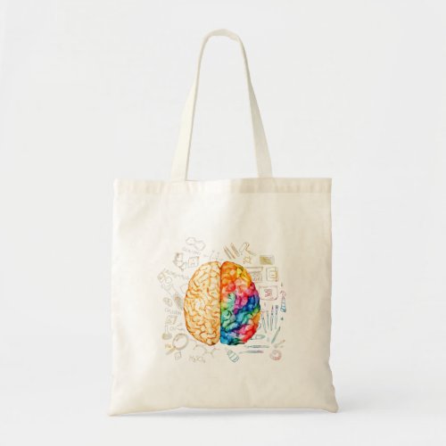 Colorful Brain _ Science And Art _ Neuroscience Ne Tote Bag