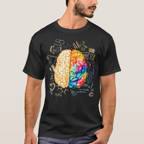 Colorful Brain Science And Art Neuroscience Neurol T_Shirt