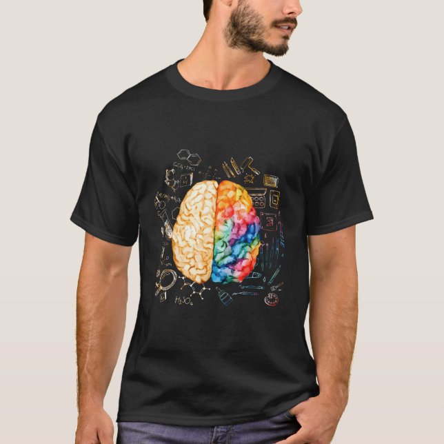 Colorful Brain Science And Neuroscience Neurologis T-Shirt (Front)