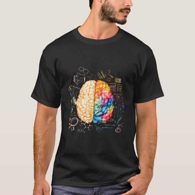 Colorful Brain Science And Neuroscience Neurologis T-Shirt (Front)