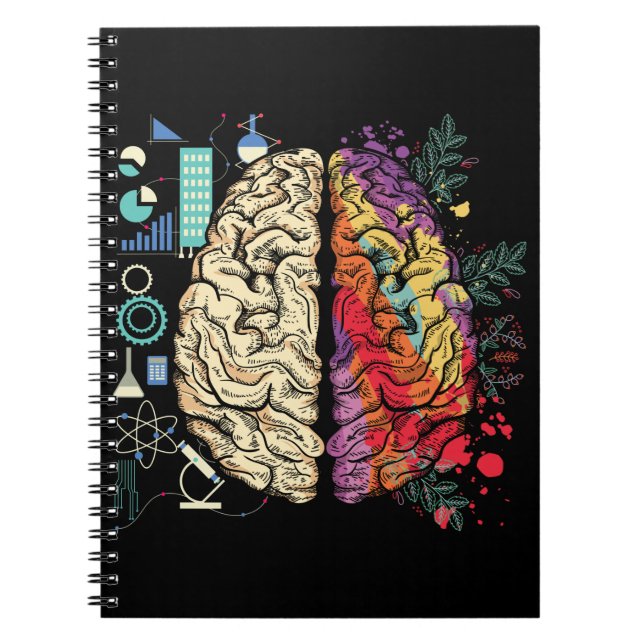 Colorful Brain Science Architecture Art Notebook (Front)
