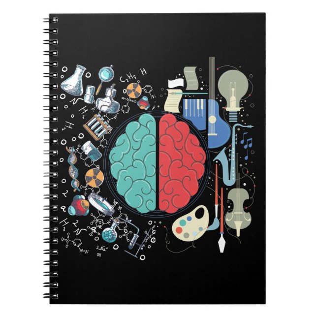 Colorful Brain Science Music Art Notebook (Front)