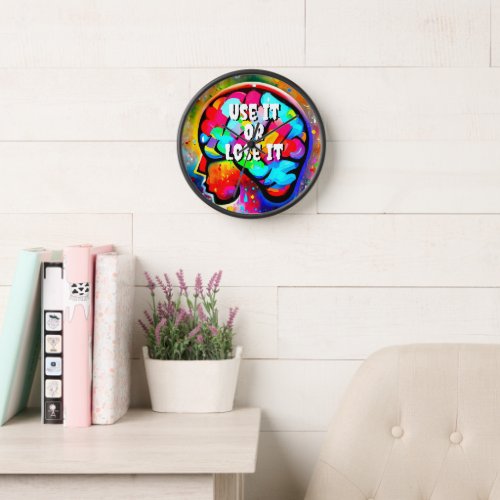 Colorful Brain Street Art Clock
