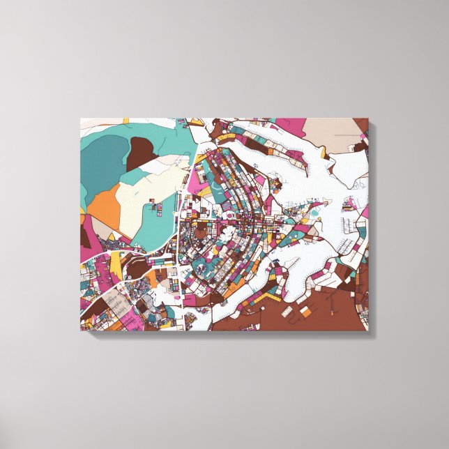 Colorful Brasilia Map Canvas Print (Front)