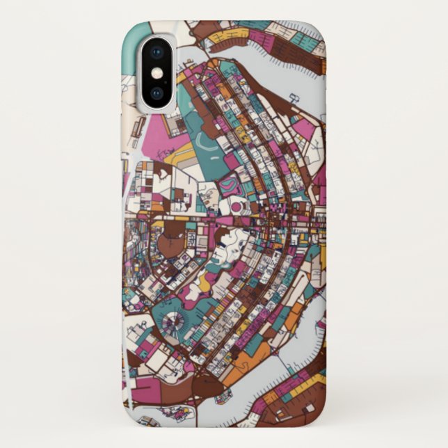 Colorful Brasilia Map Case-Mate iPhone Case (Back)