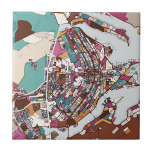 Colorful Brasilia Map Ceramic Tile