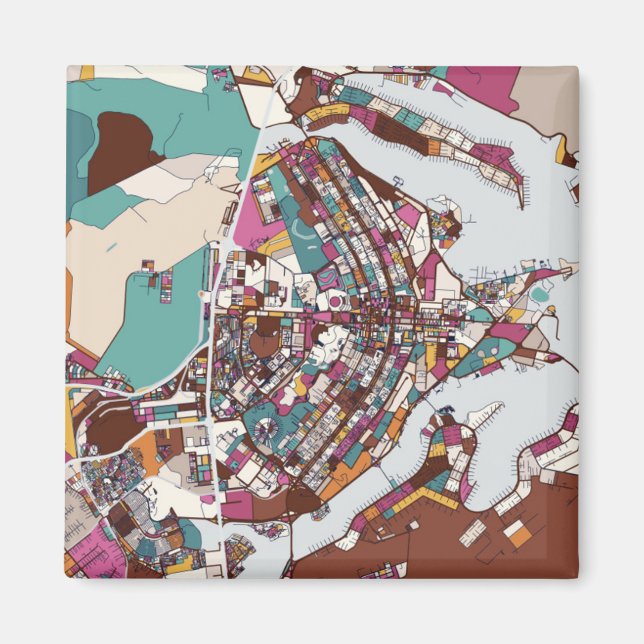 Colorful Brasilia Map Magnet (Front)