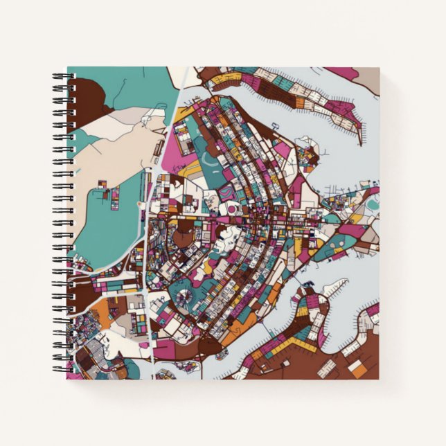 Colorful Brasilia Map Notebook (Front)