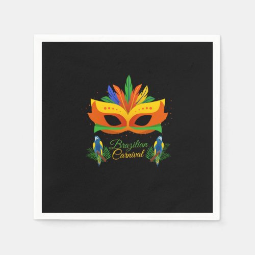 Colorful brazilian carnival mask design napkins