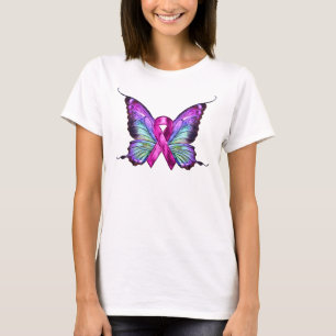 Colorful Breast Cancer Awareness Butterfly T-Shirt