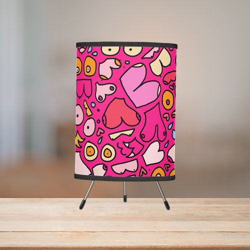 colorful breast pattern stone coaster tripod lamp