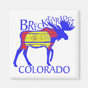 Colorful Breckenridge Colorado moose magnet