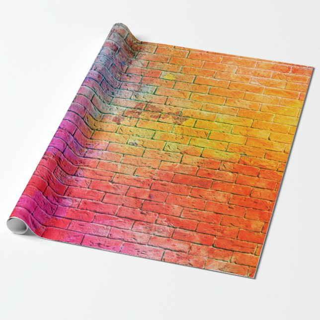 Colorful brick wall backgroundwall,color,backgroun wrapping paper (Unrolled)