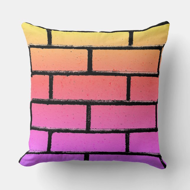 Colorful Brick Wall Pillow (Front)