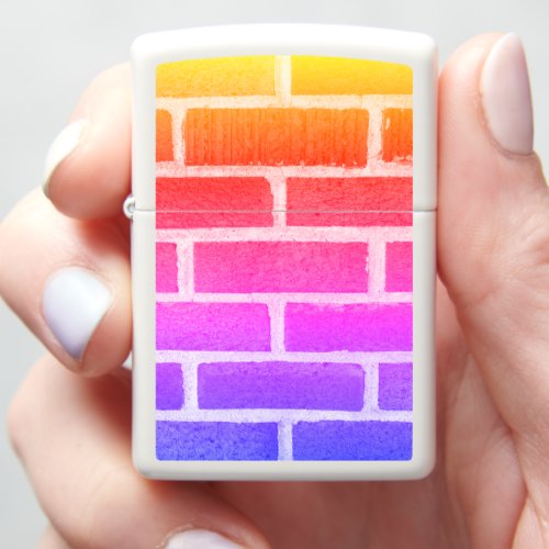 Colorful Brick Wall Realistic Texture Photography Zippo Lighter