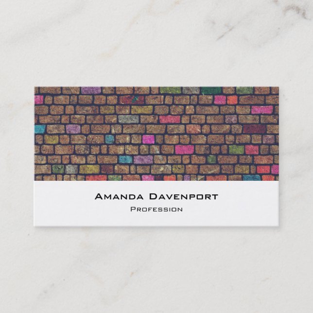 Colorful Brick Wall Texture Business Card (Front)