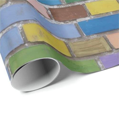 Colorful brick wall wrapping paper