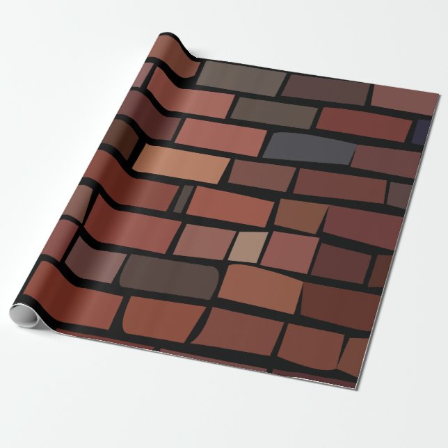 Colorful Brick Wall Wrapping Paper (Unrolled)